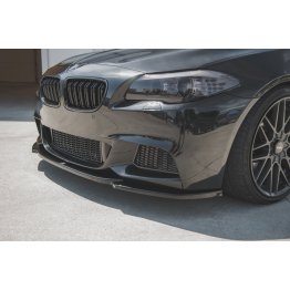 Накладка сплиттер на передний бампер Вариант4 на BMW 5 F10 / F11 M-Pack